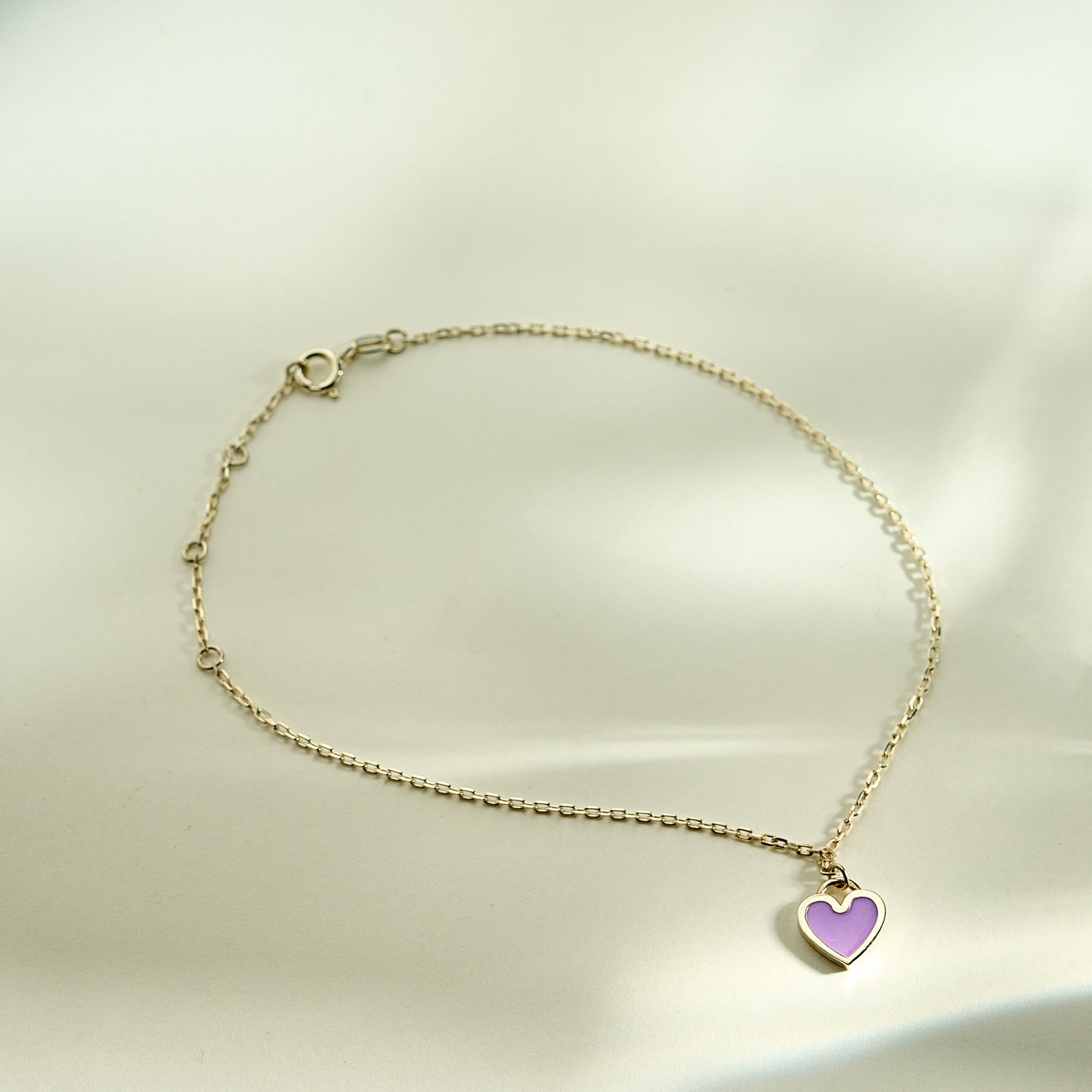 Bracelet de cheville Coeur violet 💜