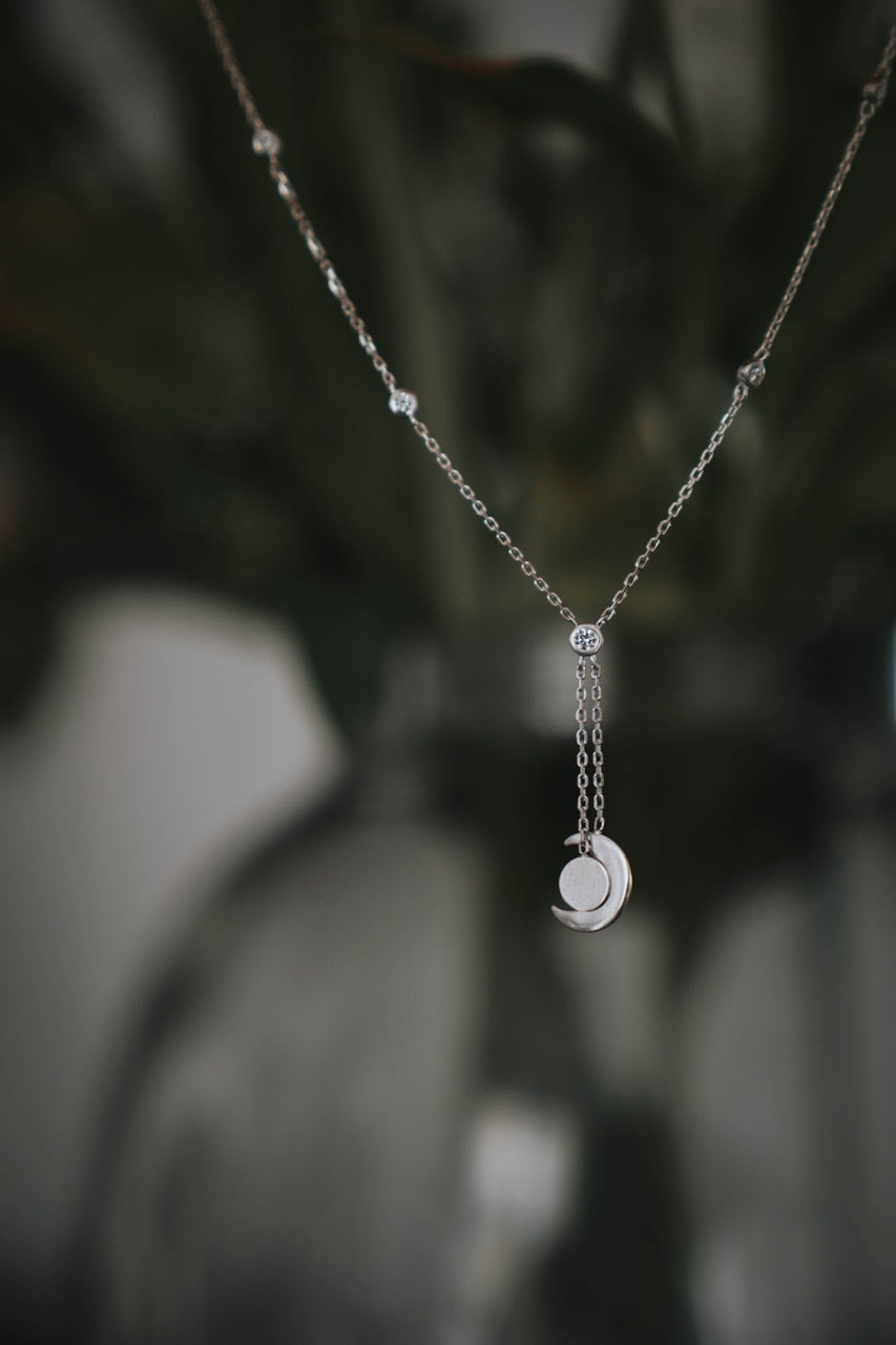 Collier "Eclipse"en argent  Rhodié - LES FÉLINES PARIS